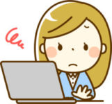 仕事がうまくいかなくて困っている女性のイラスト